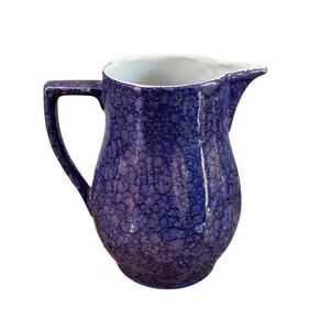 Vintage Retsch Co RCW Blue Iridescent Pitcher Wunsiedel Bavaria Germany